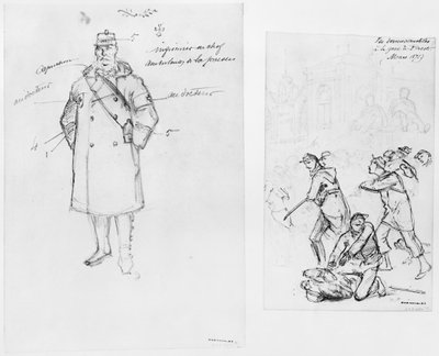 Album of the Siege of Paris, Ambulance man, the last troops at the station of Brest, 1871 by Gustave Dore